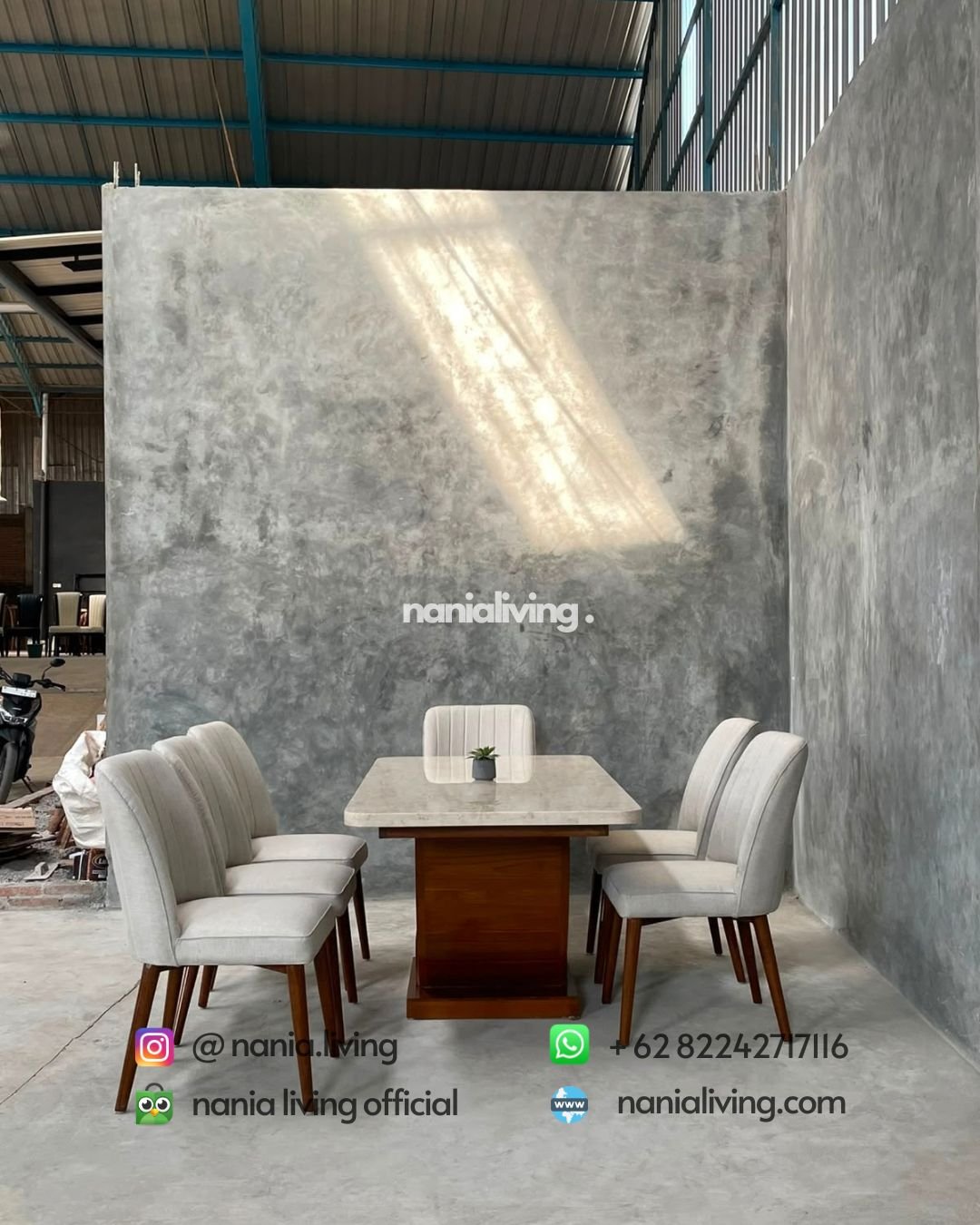 New Modern Marble Dining Table With 6 Chairs (4)