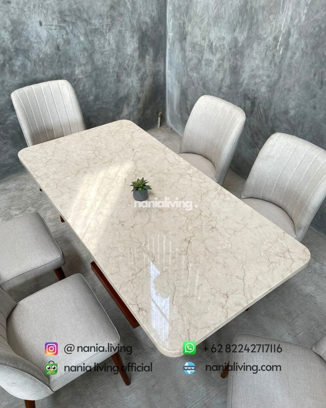 New Modern Marble Dining Table With 6 Chairs (5)
