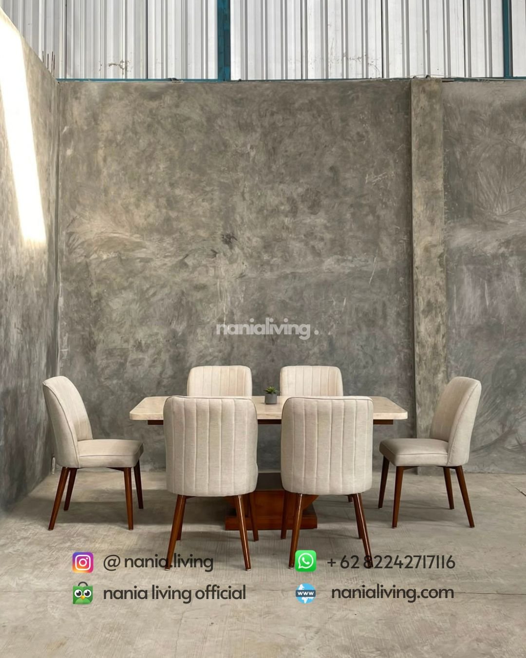 New Modern Marble Dining Table With 6 Chairs (6)
