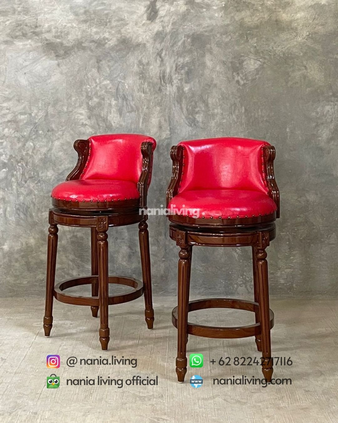 Swivel Teak Bar Stools (1)