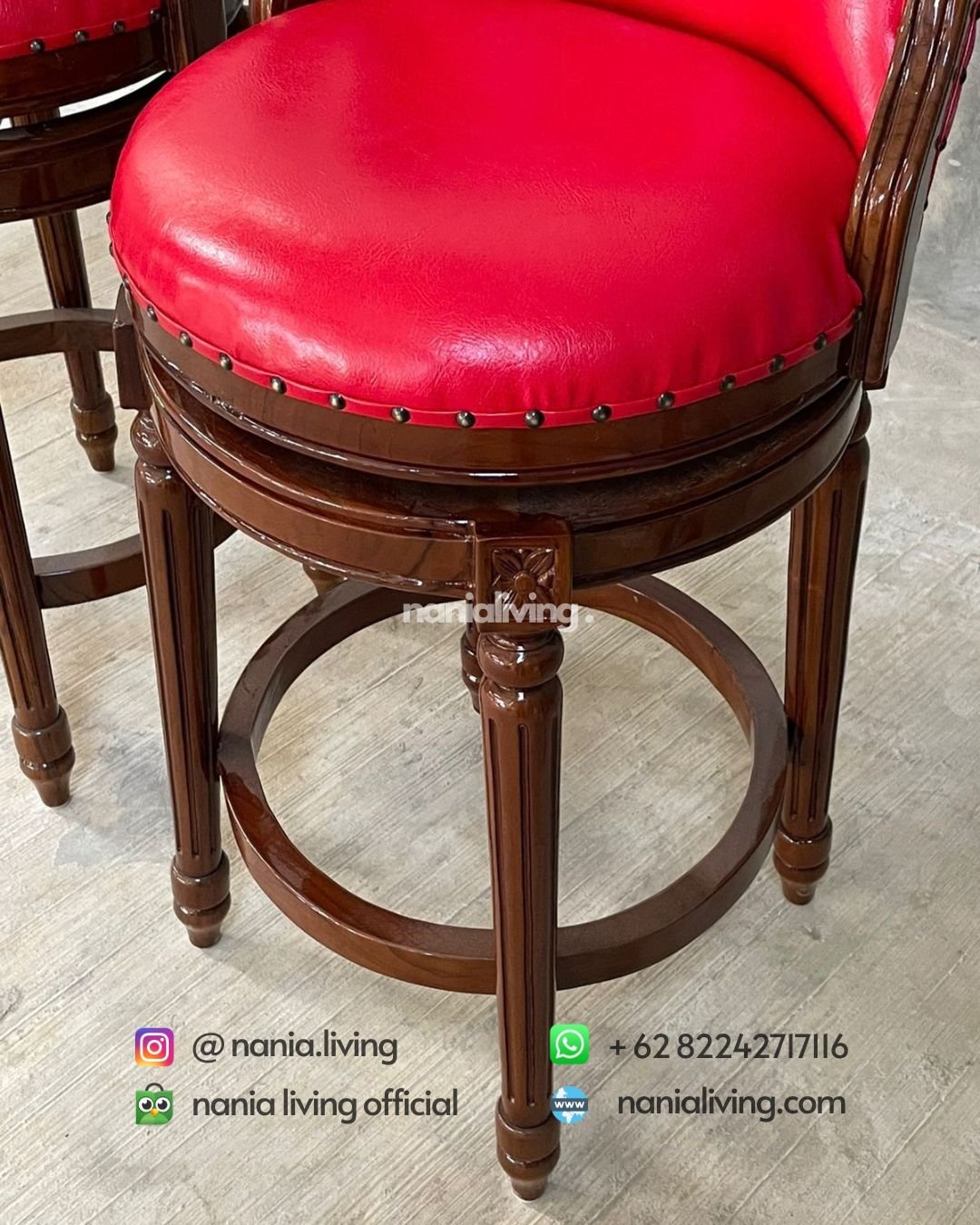 Swivel Teak Bar Stools (7)