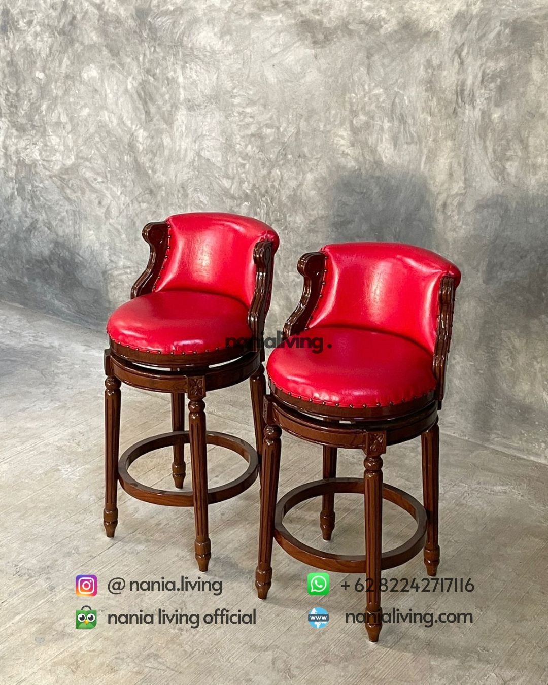 Swivel Teak Bar Stools (9)
