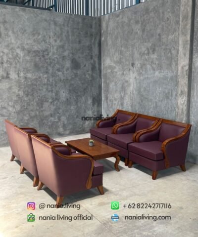 Luxury 4-seater Living Room Sofa Set With 1 Table Chairs