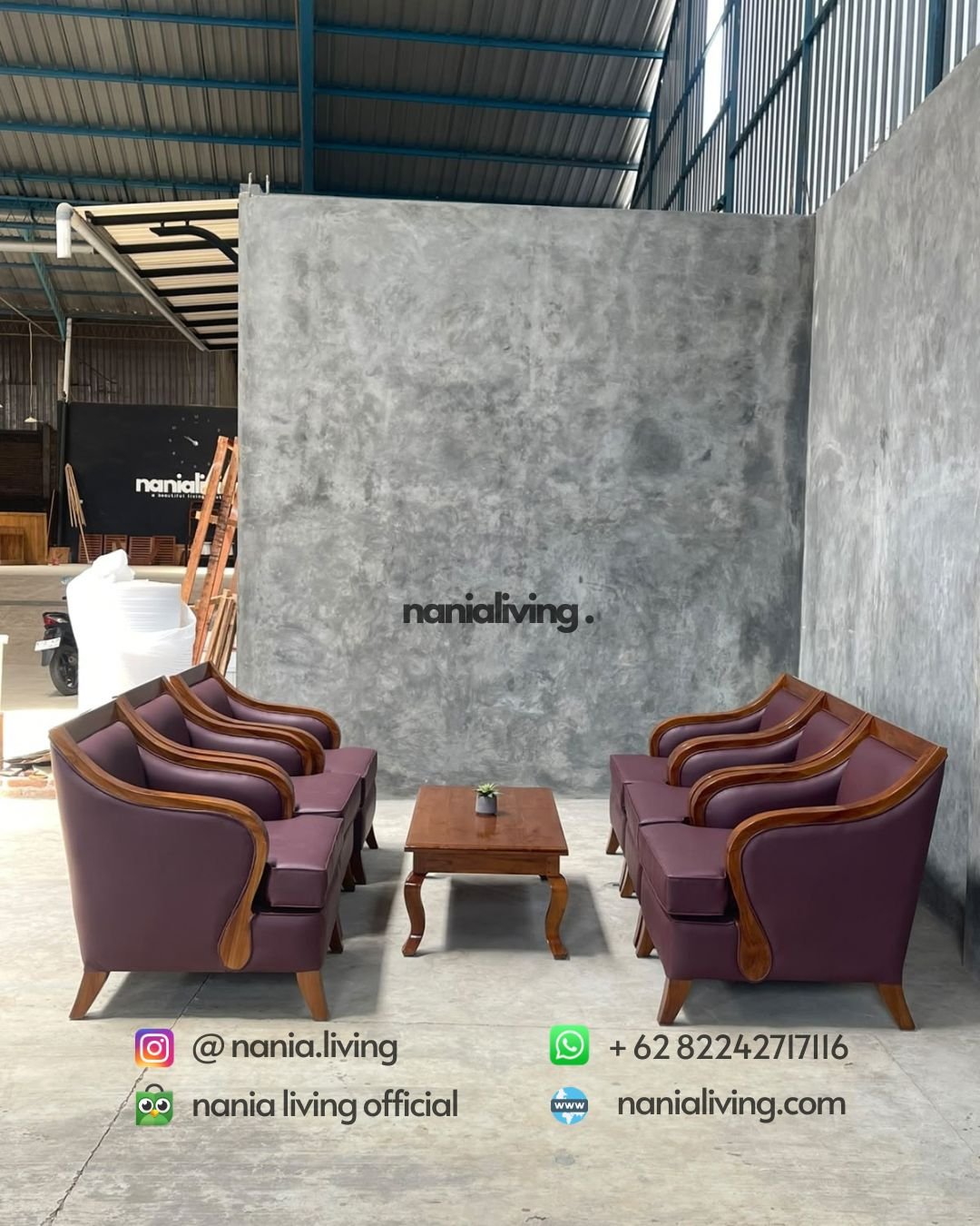 Luxury 4-seater Living Room Sofa Set With 1 Table Chairs (4)