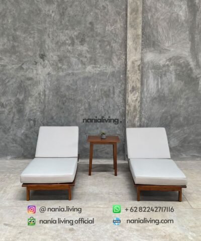 Minimalist Double Lounger Set With Table