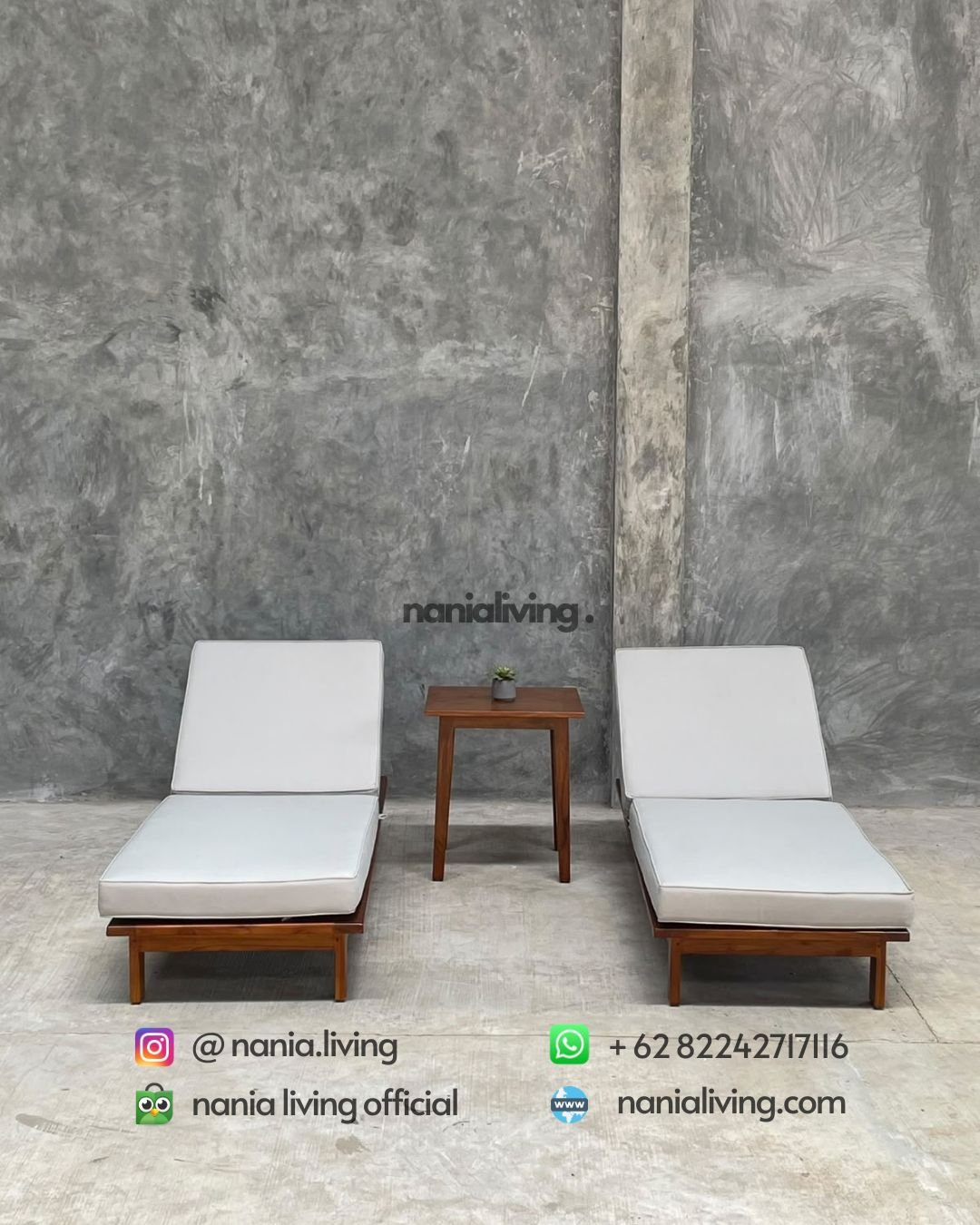 Minimalist Double Lounger Set With Table (1)