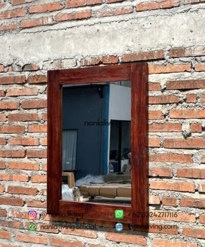 Minimalist Rustic Teak Mirror