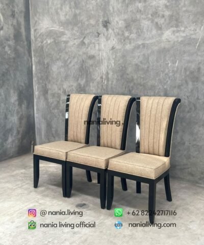 Minimalist Striped Fabric Dining Chair