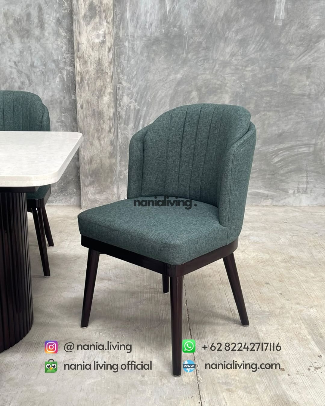 Modern Marble Dining Table Set With Slatted Legs And 6 Chairs (4)