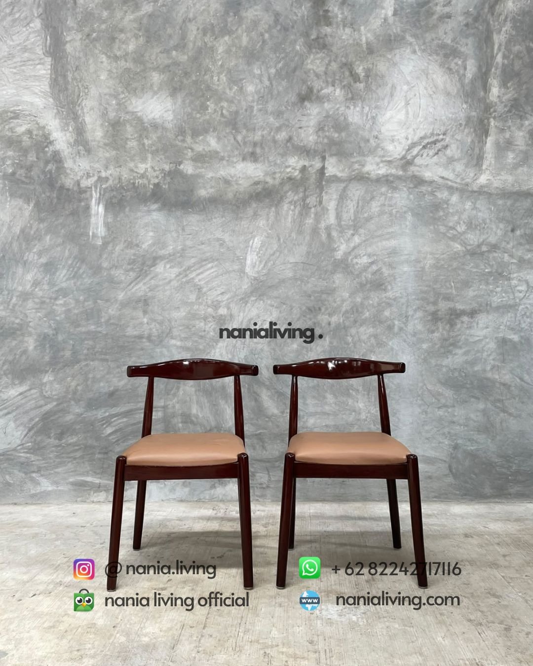 Padded Dining Chair With A Horn-shaped Backrest (4)