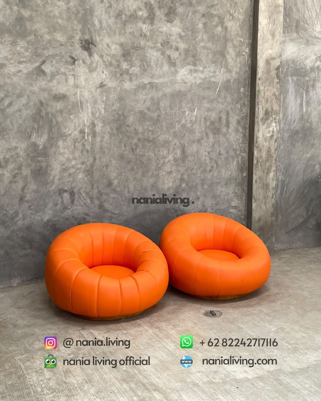 Single-seater Sofa With An Orange Floral Pattern (2)