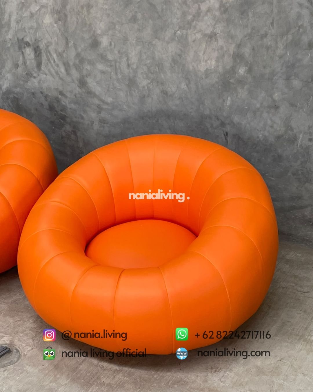 Single-seater Sofa With An Orange Floral Pattern (4)