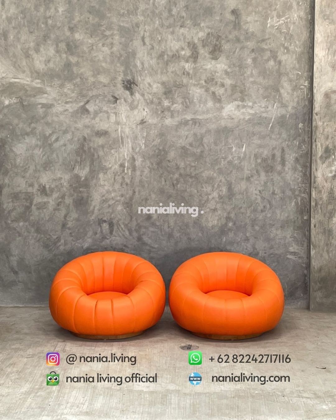 Single-seater Sofa With An Orange Floral Pattern (5)