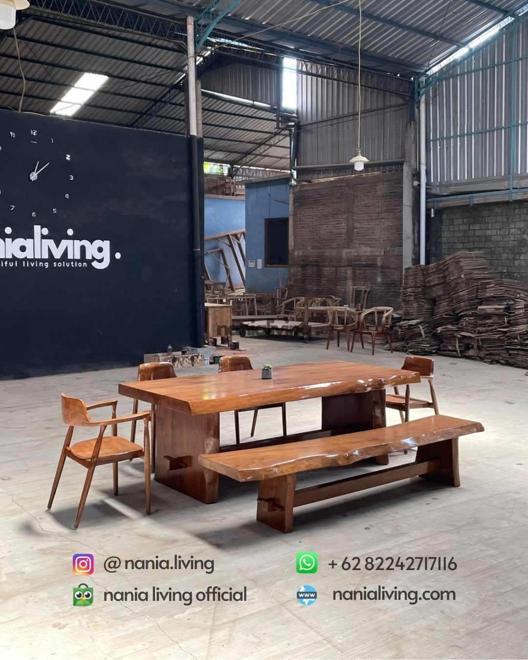 Solid Teak Dining Table Selly Chairs And Benches (1)