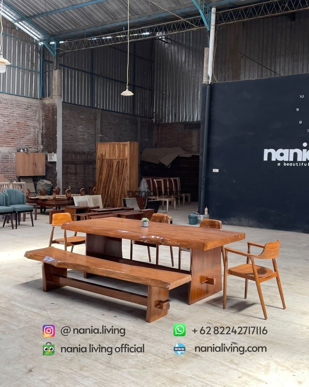 Solid Teak Dining Table Selly Chairs And Benches (2)