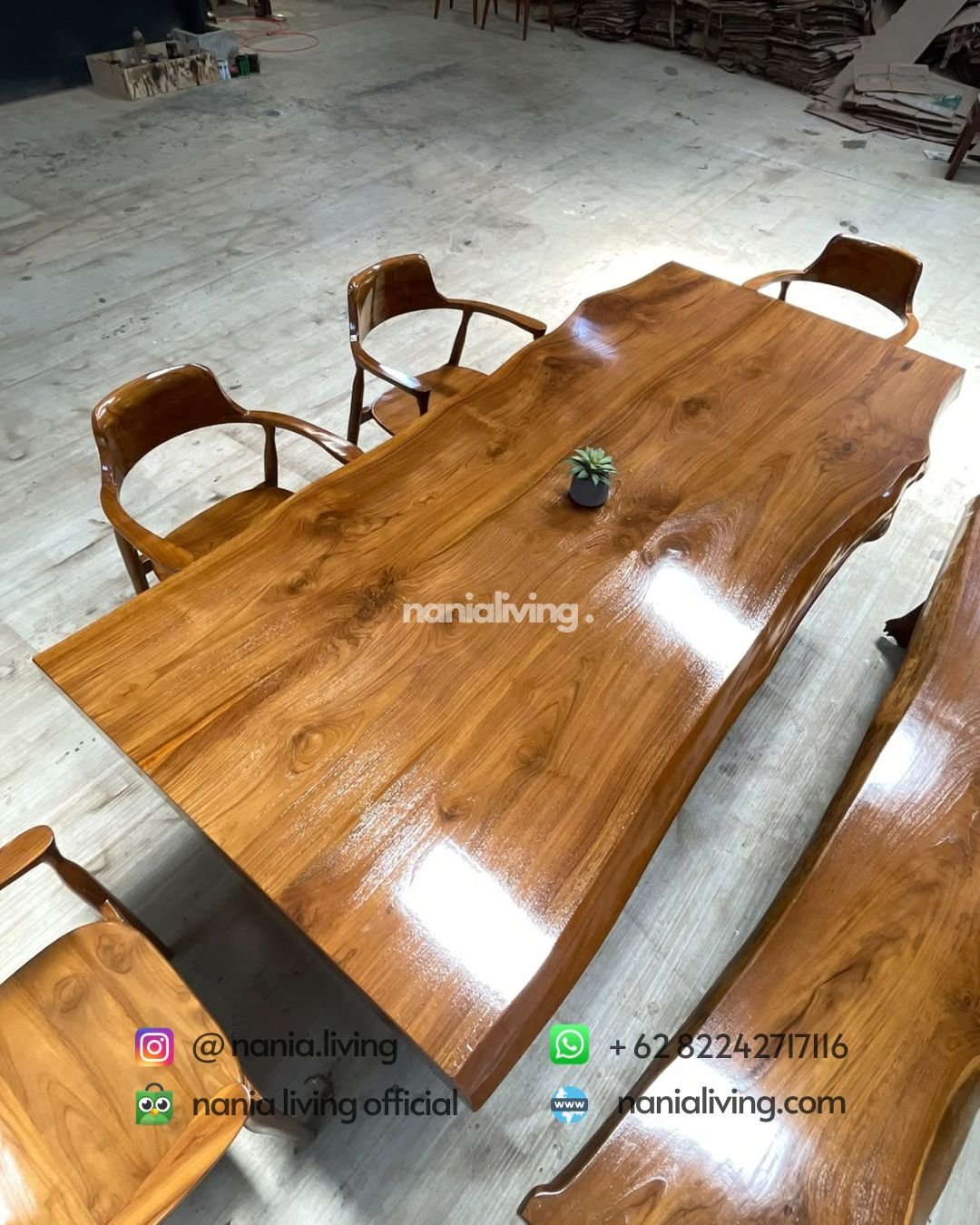 Solid Teak Dining Table Selly Chairs And Benches (3)