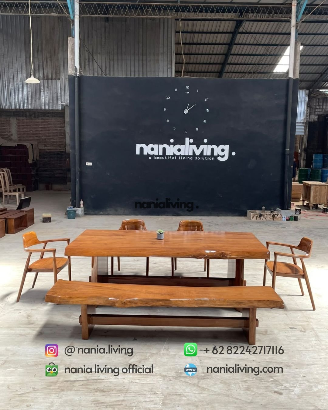 Solid Teak Dining Table Selly Chairs And Benches (4)